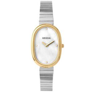 Breda Jane Watch in Silver Gold With Box Womens Mother of Pearl